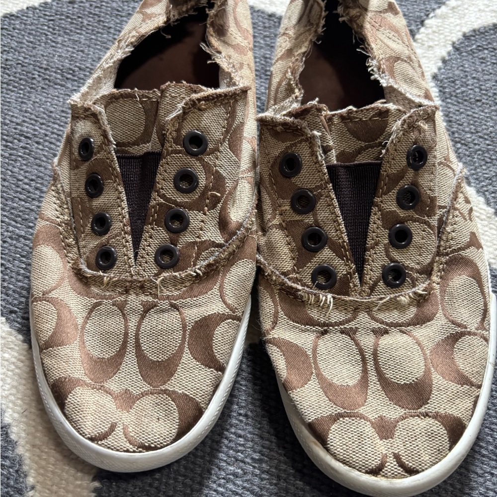 Brown Patterned Slip-On Sneakers